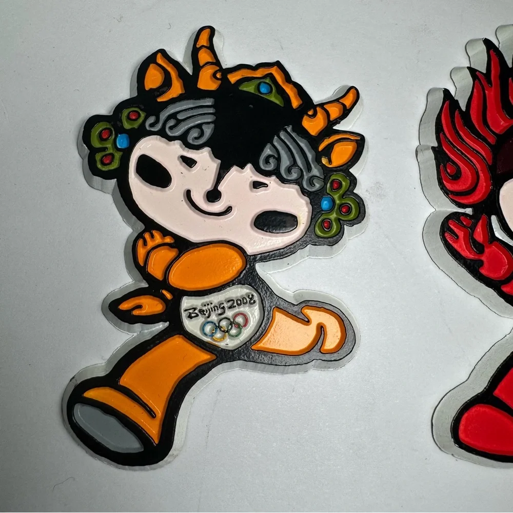 BEIJING 2008 Olympic Games Magnets FUWA Mascots Lot of 2 